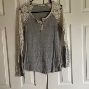 From the Buckle Grey and tan with lace sleeves